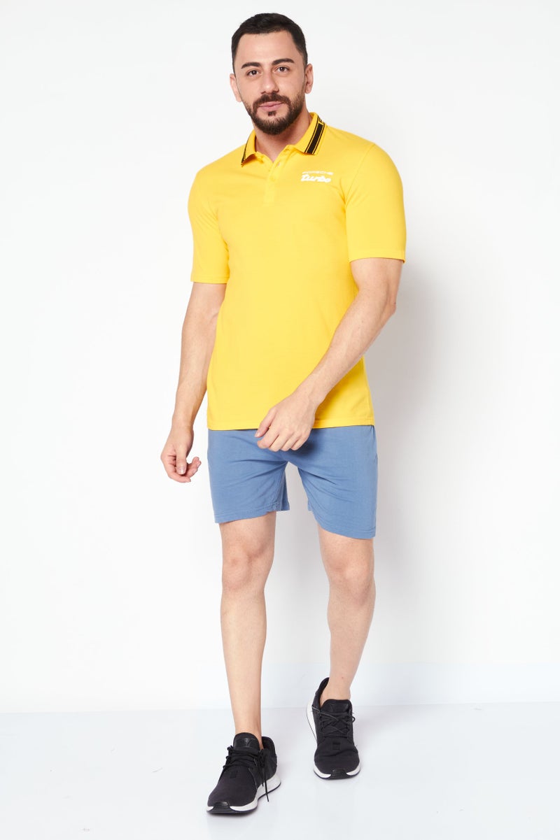 Puma x Porsche Design Men Sportswear Fit Short Sleeve Outdoor Polo Shirt, Yellow - Image 2